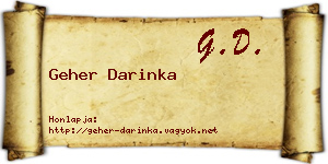 Geher Darinka névjegykártya